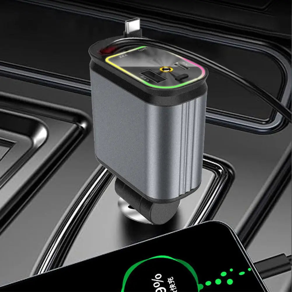 Retractable Car Charger with Starlight Roof Projector